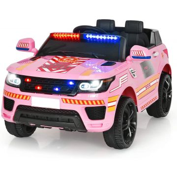 Styl Range Rover Policja Bolid Dla Dzieci 12V Różowy